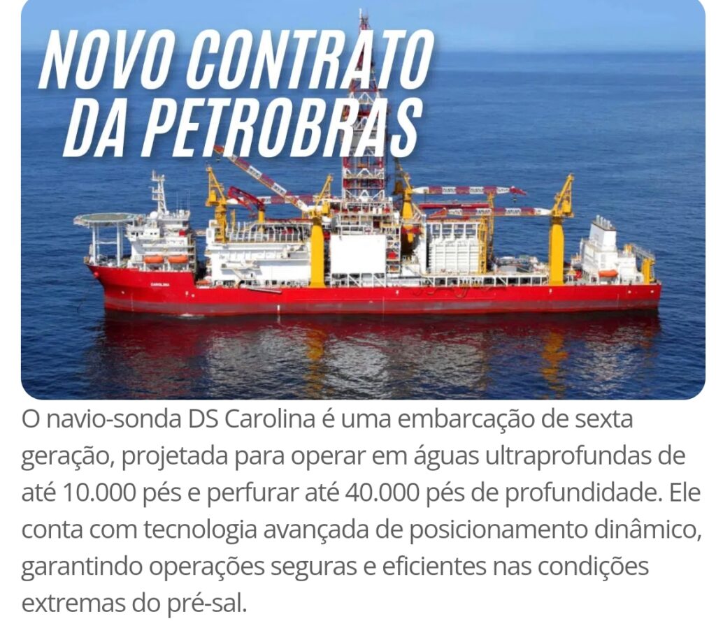 Petrobras investe US$ 363 milhões e contrata navio-sonda de última geração para campos de petróleo na costa brasileira